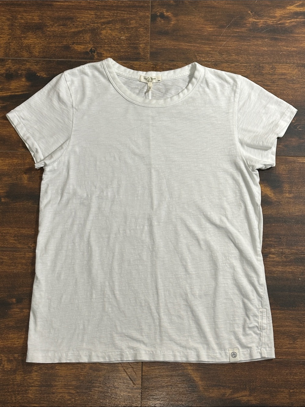 rag & bone White Slub Organic Pima Cotton Tee M ☁️ NYC Classic Crew ✨